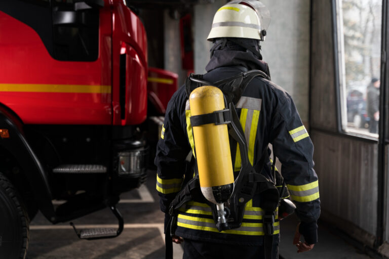 firefighter-station-with-suit-safety-helmet